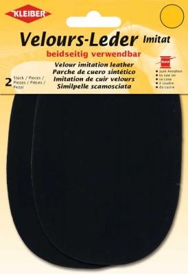 Kleiber 2Stk Velourleder-Imitat Patches zum Aufnähen schwarz