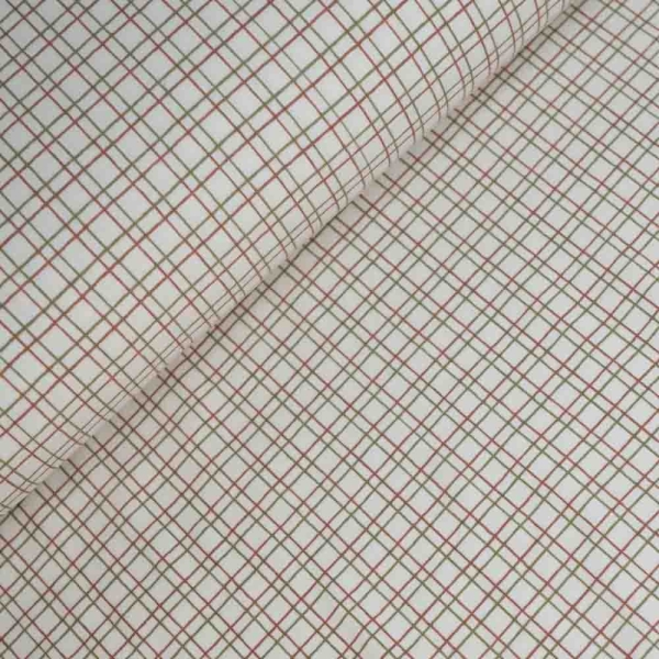 Baumwolljersey kariert ecru