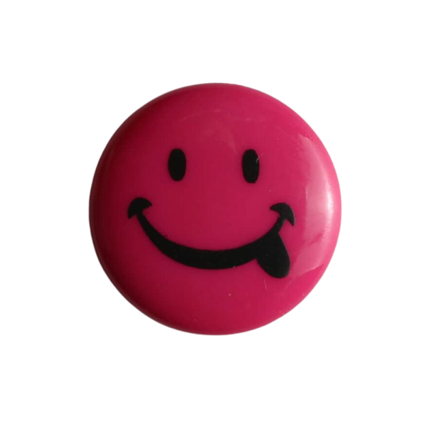 Kinderknopf Smiley 18mm pink