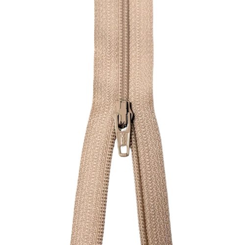 YKK nicht teilbarer Reißverschluss kleine Spirale hellbeige