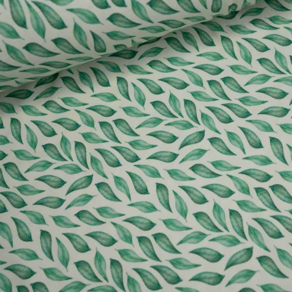 Bio Baumwolljersey Blätter ecru