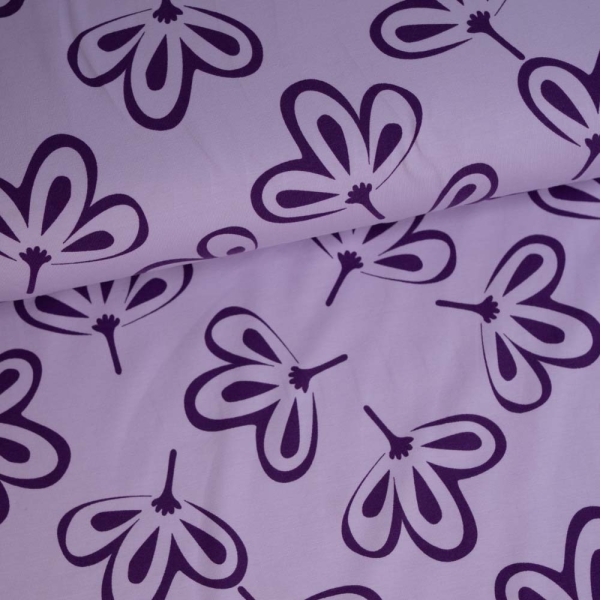 Baumwolljersey Flowery flieder