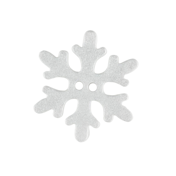 Kinderknopf Schneeflocke weiß