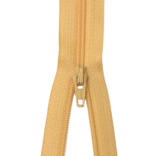 YKK nicht teilbarer Reißverschluss kleine Spirale pastellgelb