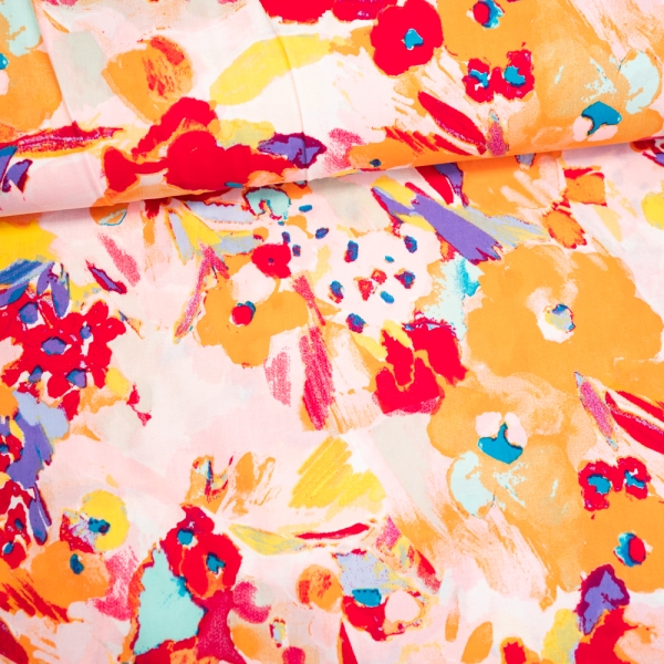 Baumwoll Stretch Aquarell Tupfen rosa