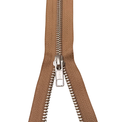 YKK nicht teilbarer Reißverschluss Metall camel