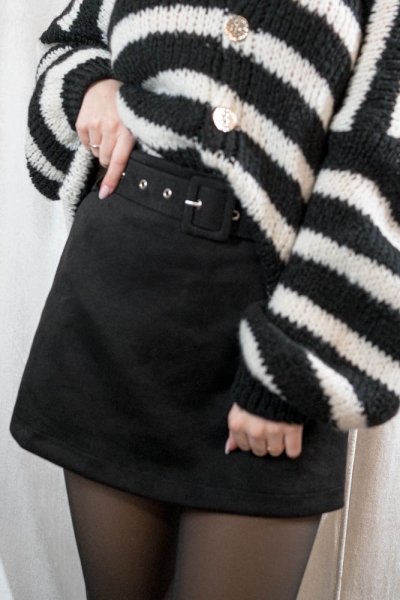 Hosenrock aus Wildlederimitat schwarz