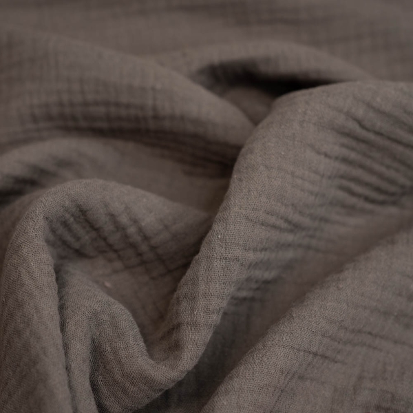 Musselin Double Gauze Amelie taupe dunkel