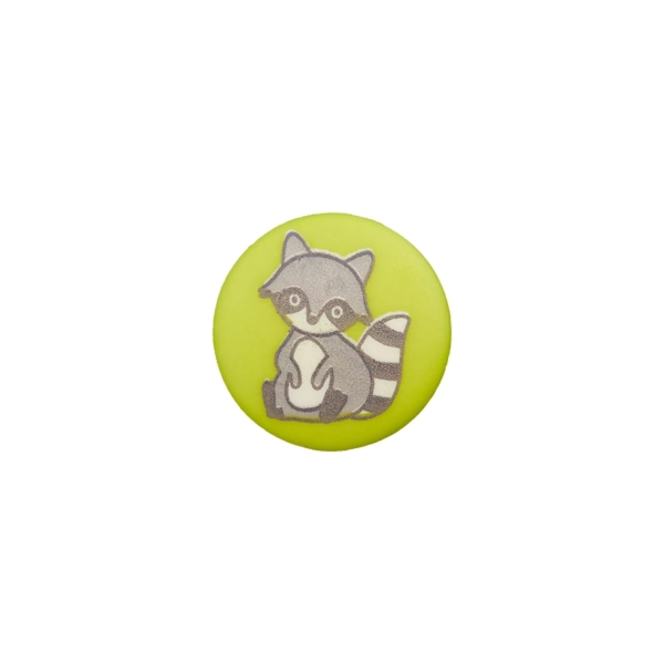 Polyesterknopf waschbär 15mm mittelgrün