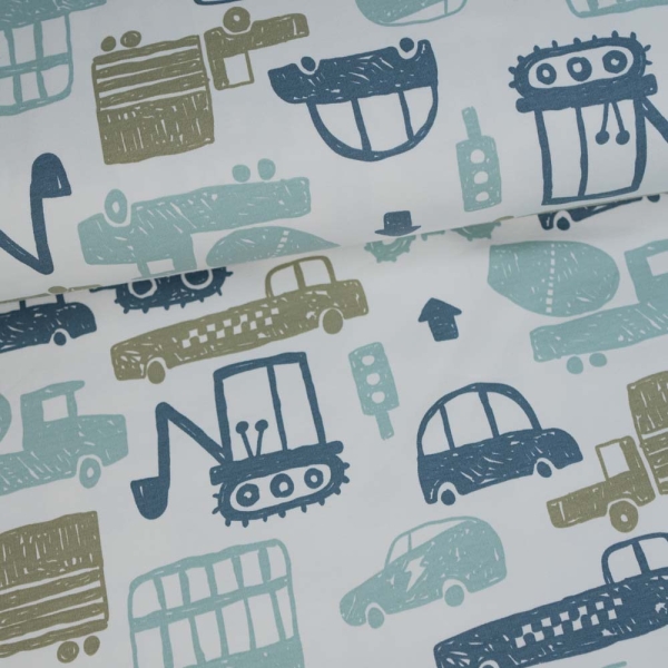 French Terry Sweat Autos ecru