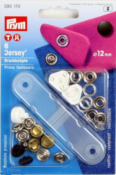 Prym Jersey Druckknöpfe schwarz 12mm