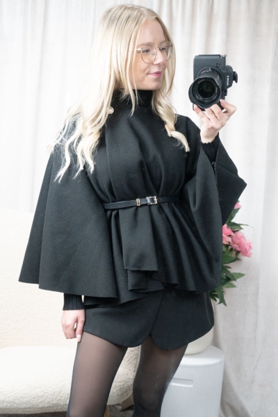 Poncho Cape Penelope schwarz