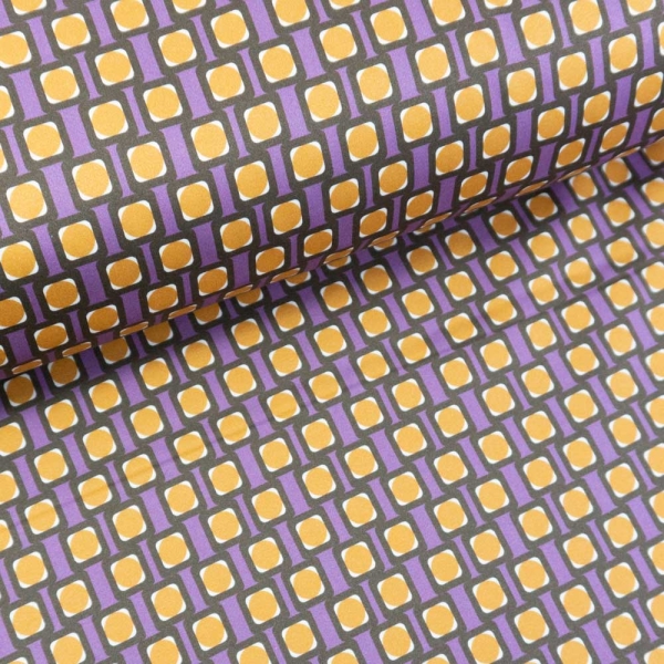 Baumwoll-Gabardine Stretch Abstract lila