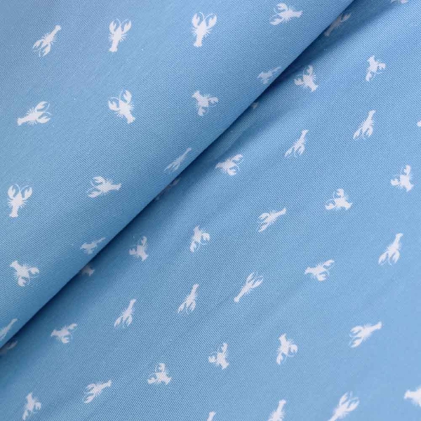 Baumwolljersey kleiner Hummer hellblau