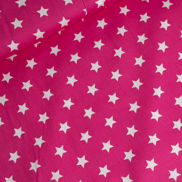 Baumwollwebware Popeline Sterne pink