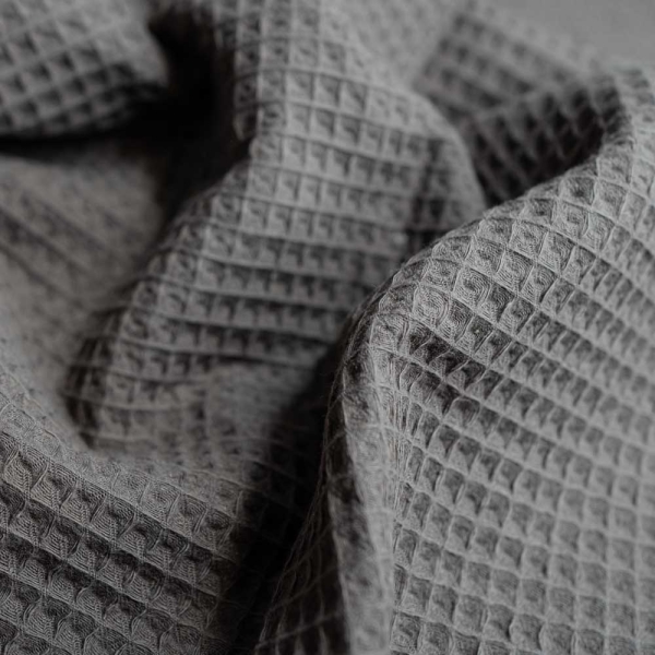 Waffelpiqué dunkelgrau