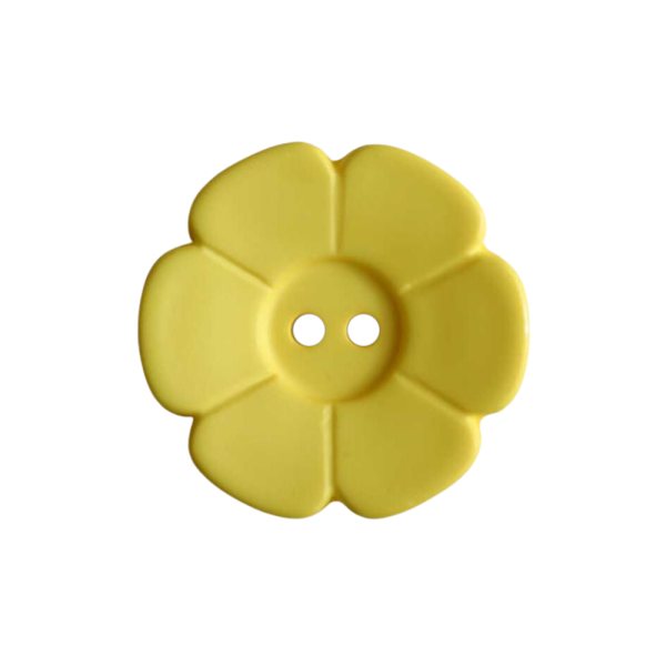 Kinderknopf Blume matt 15 mm gelb