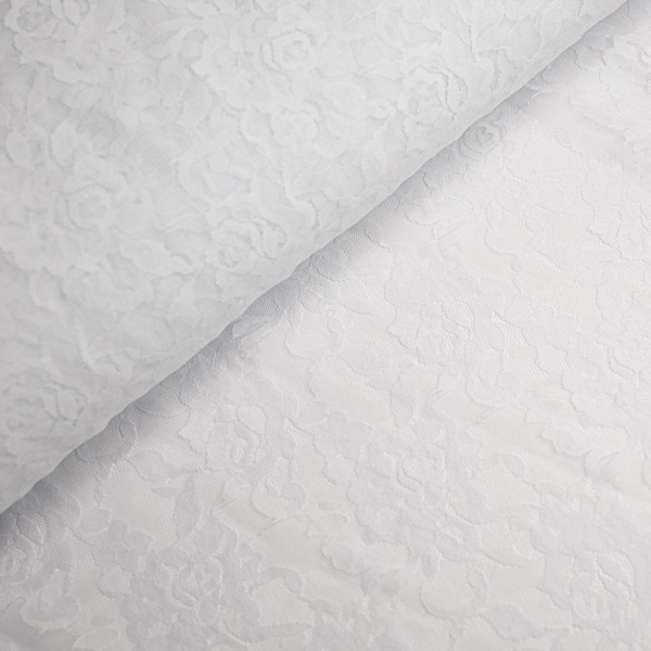 Italienische Spitze STRETCH Rosen weiß