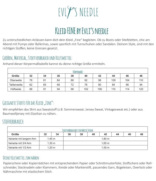 Schnittmuster FINE Papierschnittmuster