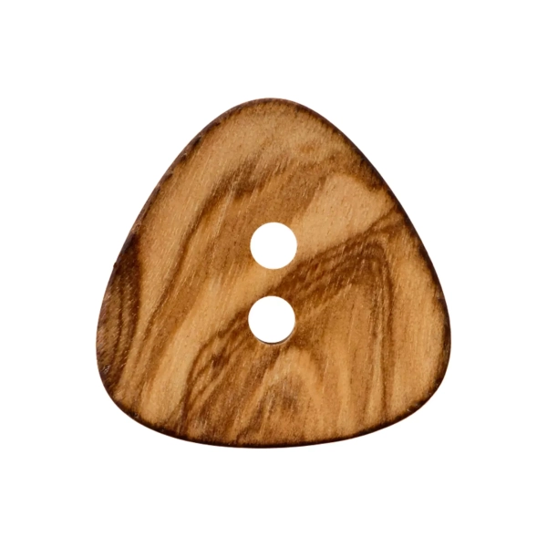 Holzknopf 2-Loch Dreieck 20mm beige