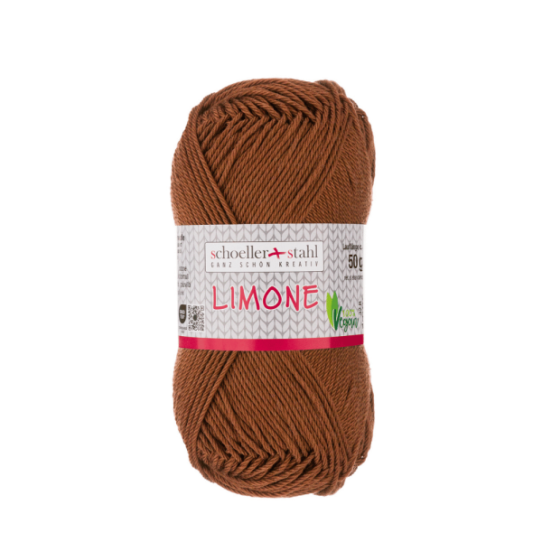 Strickgarn Baumwolle Limone rehbraun