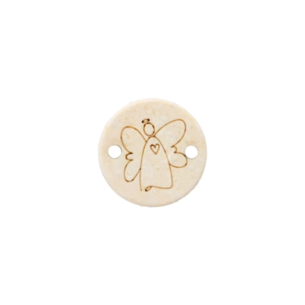 Zierteil Engel mit Herz creme 15mm