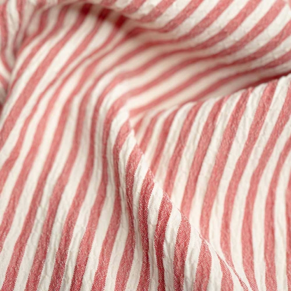 Viskosewebware Crinkle Streifen rot