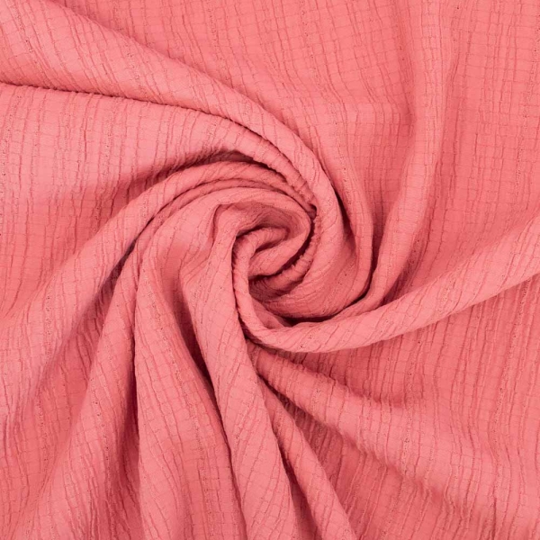 Viskose Crinkle plissiert coral
