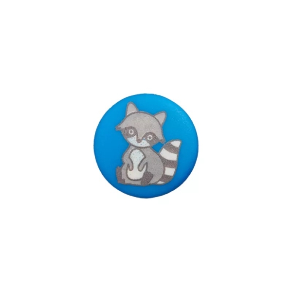 Polyesterknopf waschbär 15mm blau