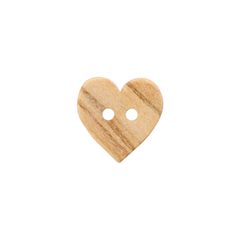 Prym Holzknopf Herz 15mm beige