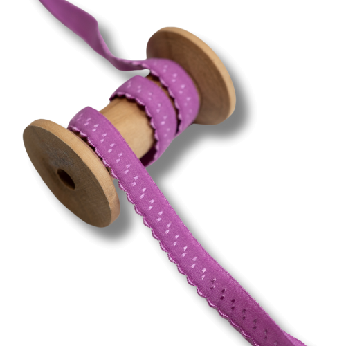 Elastisches Gummi Einfassband 20mm lila-beere