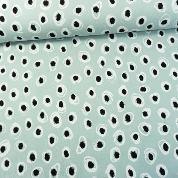 Baumwollwebware Baby Cotton Dots dusty mint