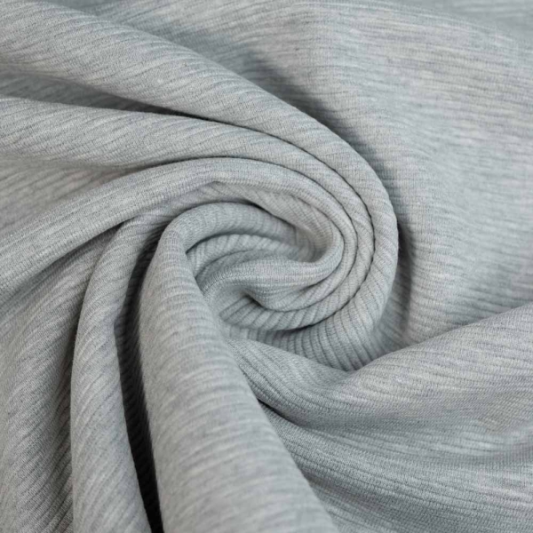 Ripp Baumwolljersey Ottoman melange hellgrau