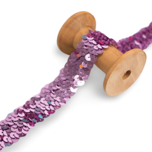 Paillettenband Stretch 30mm rosa