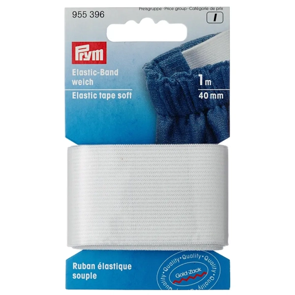 Prym Elastic-Band weich 1m x 40mm weiß