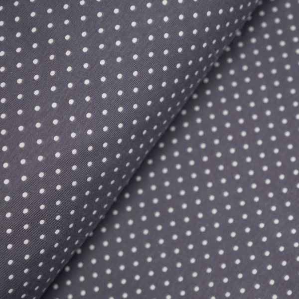 Baumwolljersey kleine Punkte anthra