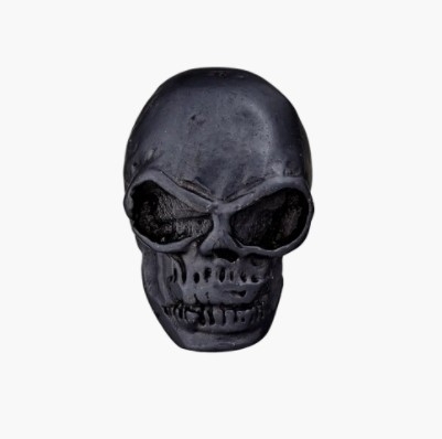 Metallknopf Totenkopf schwarz