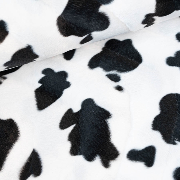 Tierfell Imitat Kuh weiß-schwarz