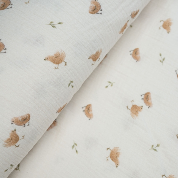 Musselin Double Küken ecru