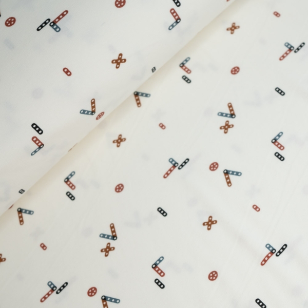 Baumwolljersey Bausteine ecru