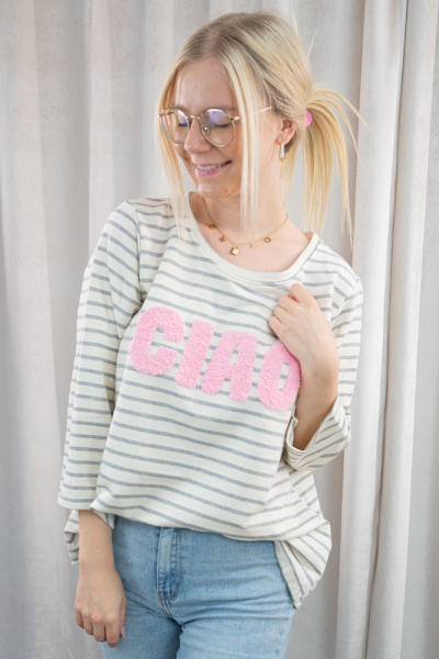 Sweater CIAO grau-rosa
