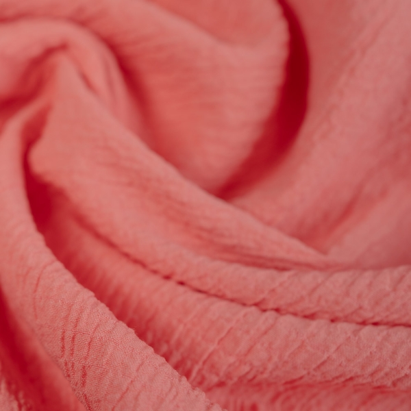 Viskose Crinkle plissiert coral