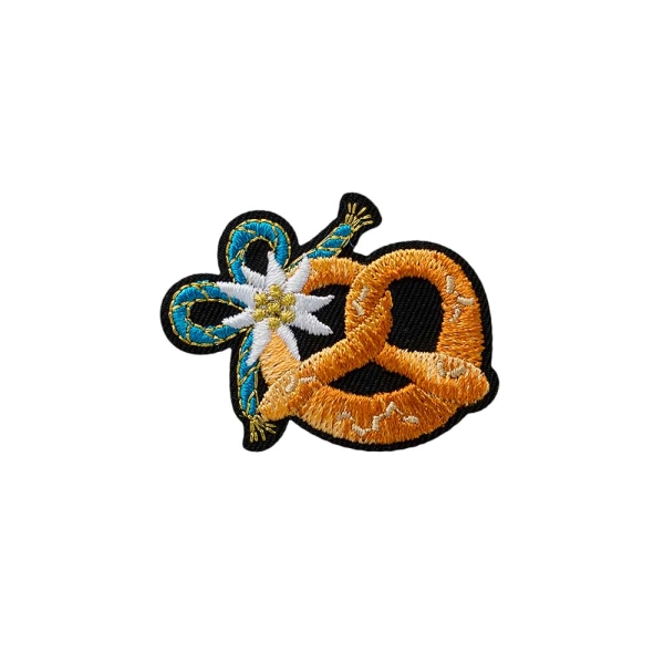 Applikation Brezel mit Edelweiß