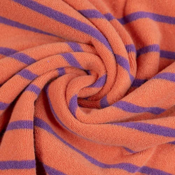 Frottee Jersey Streifen orange-beere