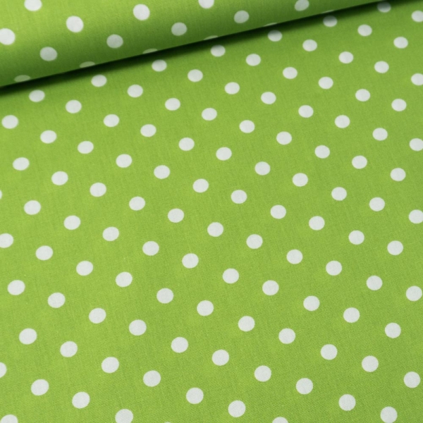 Edle Baumwollwebware Popeline Punkte lime