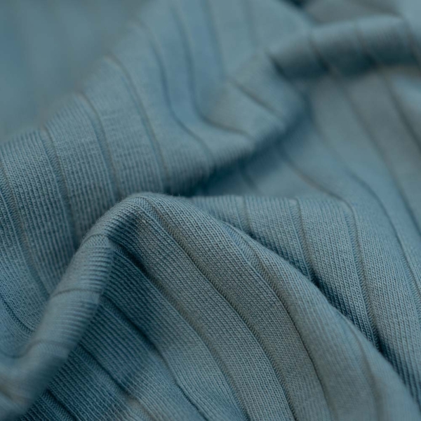 Ripp Baumwolljersey jeansblau