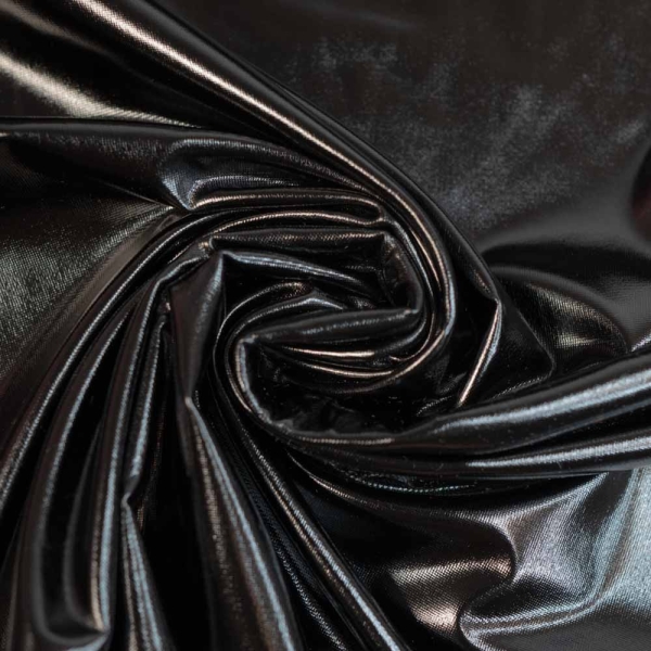 Folienjersey Metallic schwarz