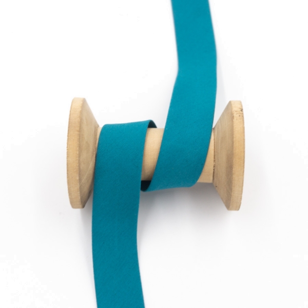 Schrägband 2cm oder 4cm breit vorgefalzt petrol 40mm