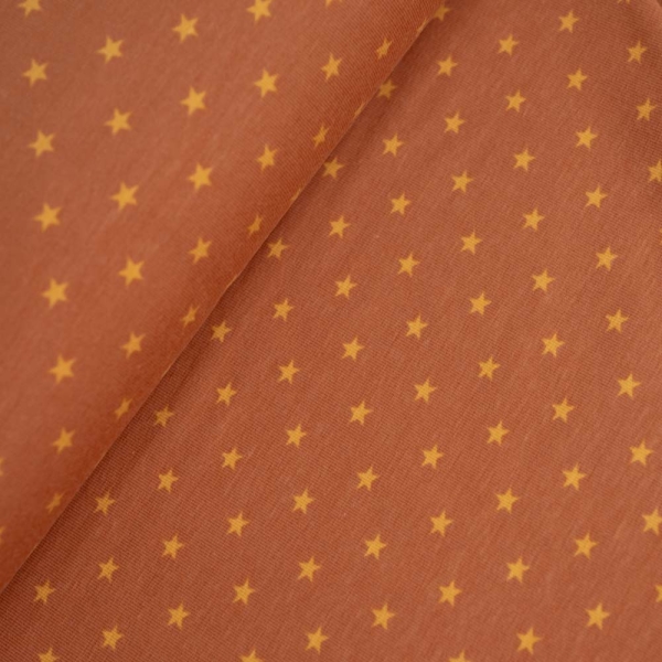 Baumwolljersey Kleine Sterne terra