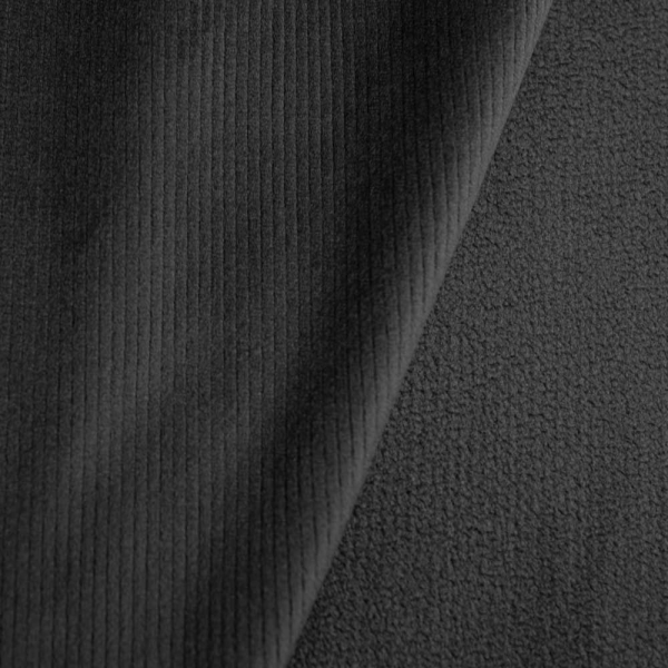 Cord Doubleface mit Fleece Innenseite schwarz